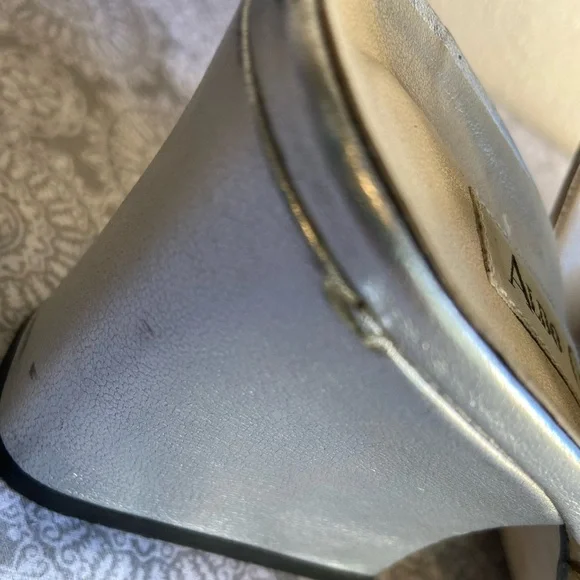 Aldo Chelini~Vtg~Soft~Leather~Slingback~Slant Wrapped Block Heel Sandal~Size 9 - Picture 16 of 16